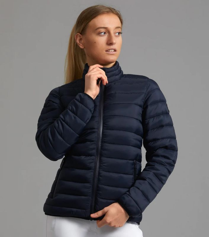 Personalised Premier Equine Alsace Ladies Puffer Jacket (Navy, Size 6